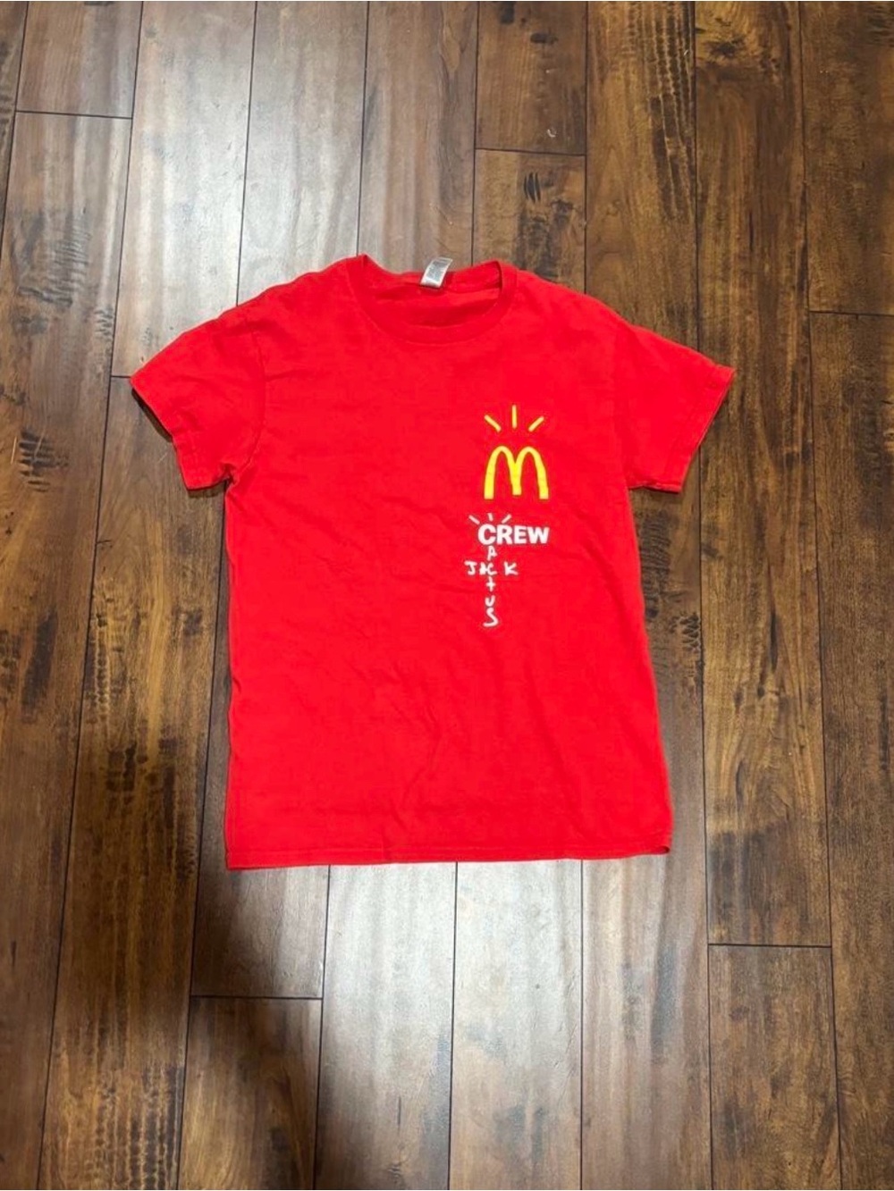 Travis Scott Red Short-Sleeve Tee with Yellow Graphic
